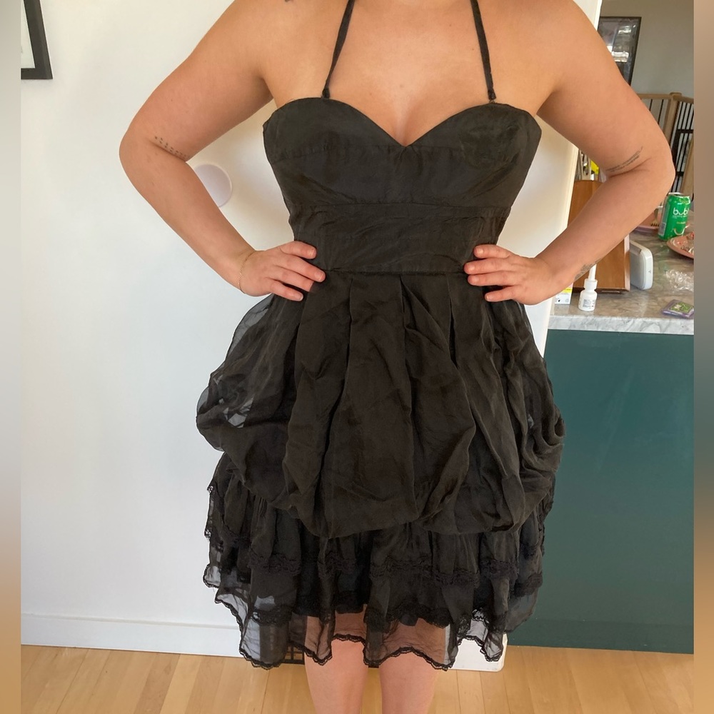 Bebe 100% silk tiered dress